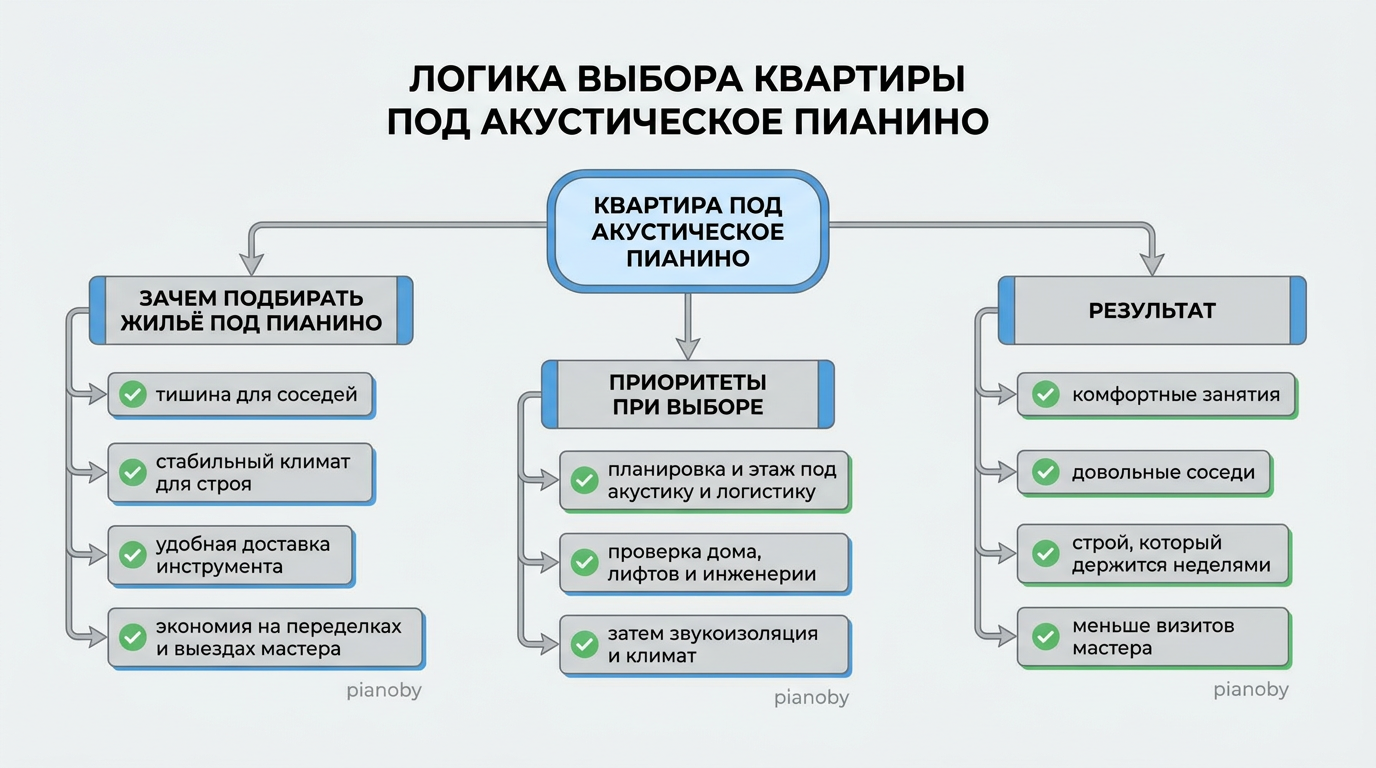 Логика выбора квартиры под акустическое пианино
